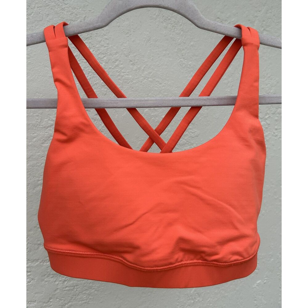 Lululemon Energy Bra Medium Support (B–D Cups) - Orange, Size 6 - Picture 4 of 7
